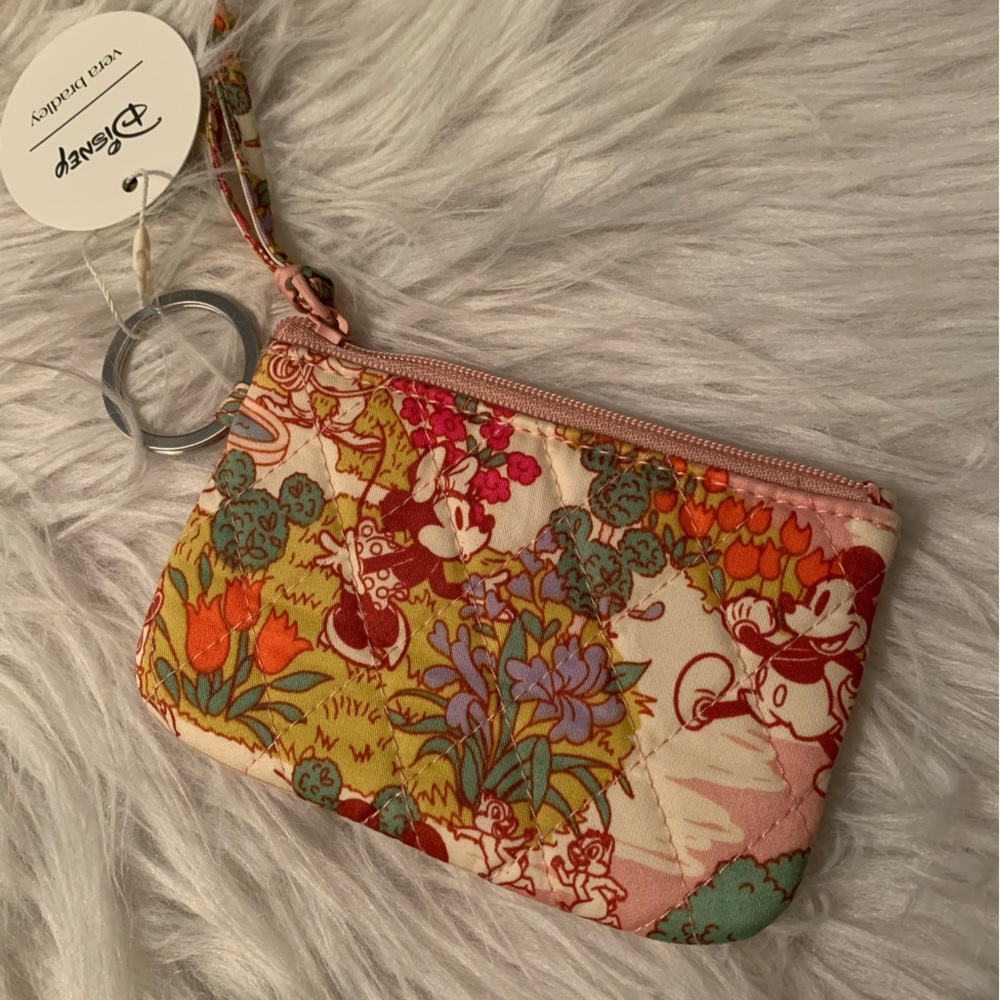 Vera Bradley Disney zip ID case Mickey's Promenade in Premium Cotton